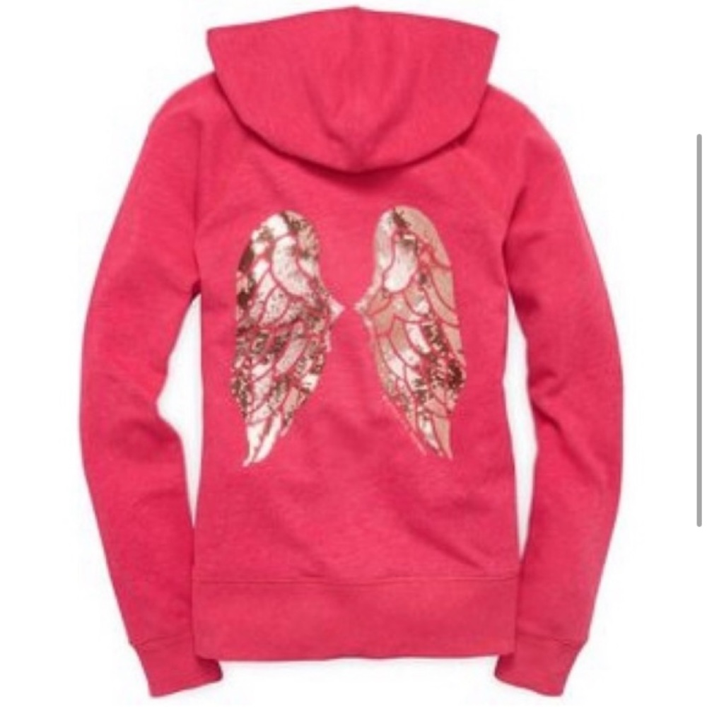 💗Victoria's Secret💗 Bling Angel Wing Hoodie sz M - Picture 6 of 14